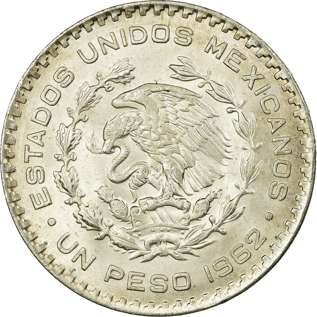 Coin, Mexico, Peso, 1962, Mexico City, EF(40-45), Silver, KM:459