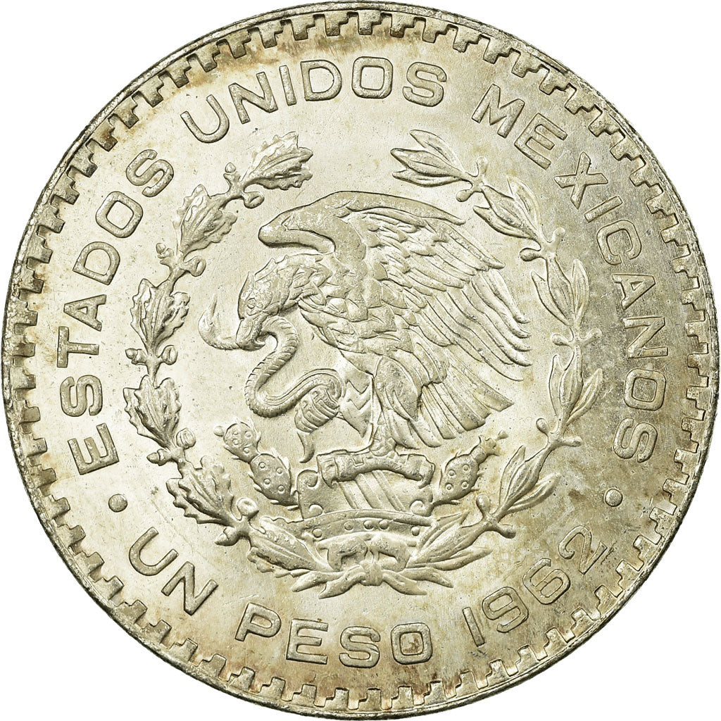 Coin, Mexico, Peso, 1962, Mexico City, EF(40-45), Silver, KM:459