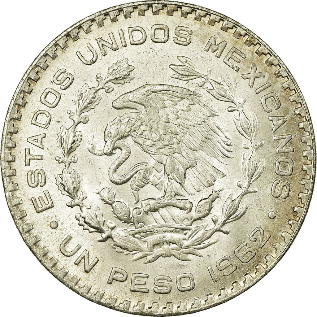 Coin, Mexico, Peso, 1962, Mexico City, AU(55-58), Silver, KM:459