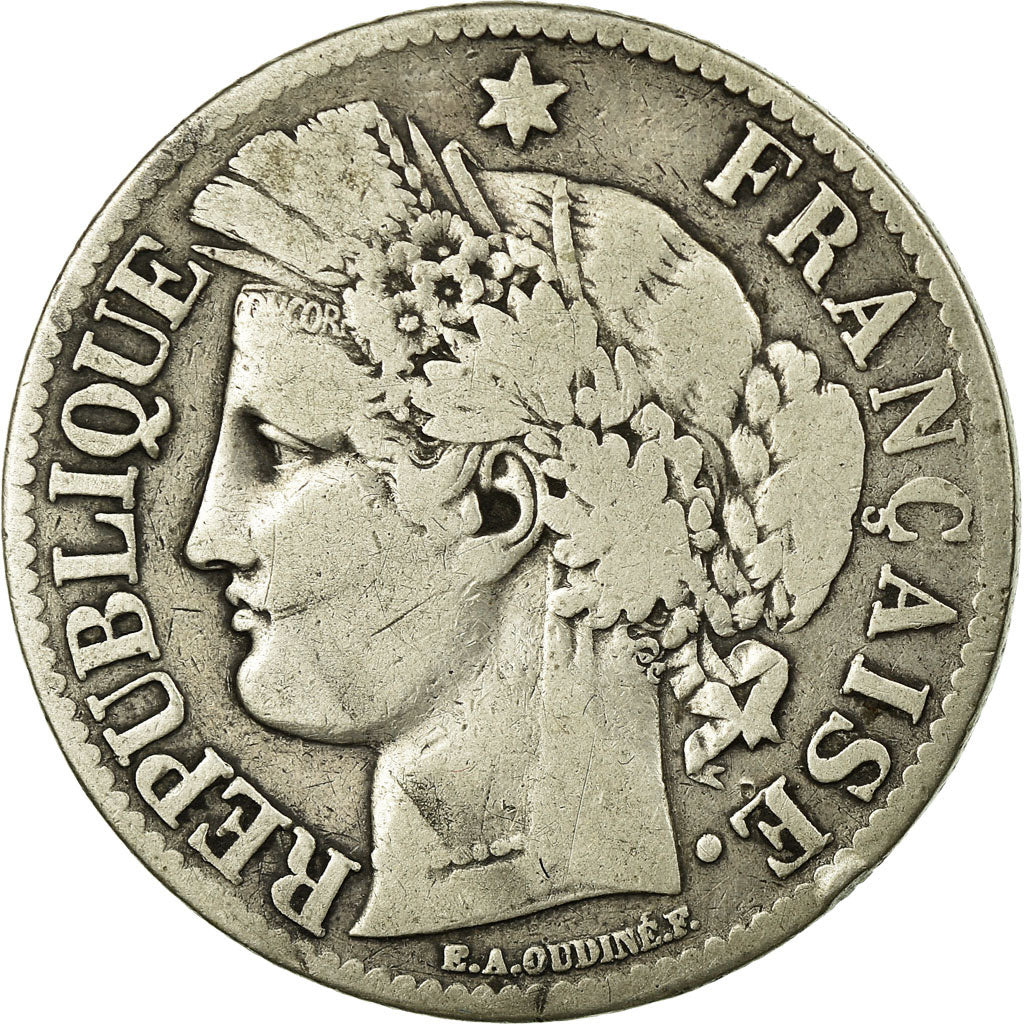 Coin, France, Cérès, 2 Francs, 1871, Paris, VF(20-25), Silver, KM:817.1