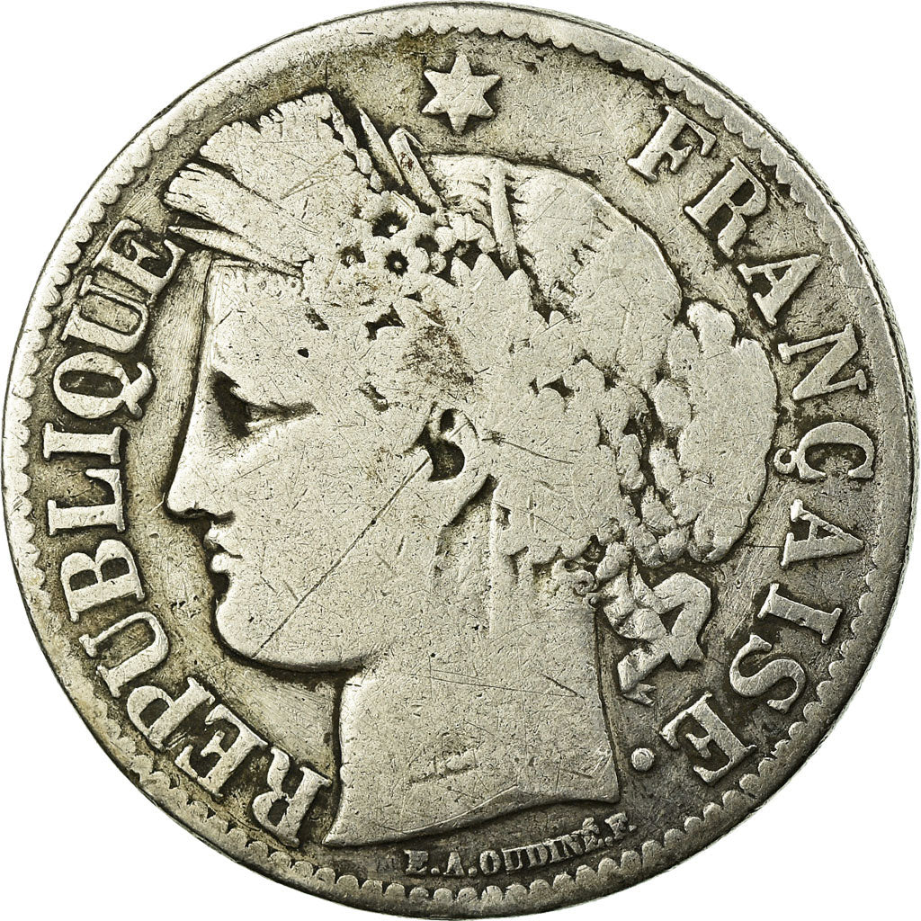 Monnaie, France, Cérès, 2 Francs, 1871, Paris, TB, Argent, Gadoury:530