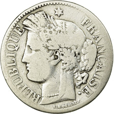 Moneta, Francia, Cérès, 2 Francs, 1871, Bordeaux, B+, Argento, KM:816.2