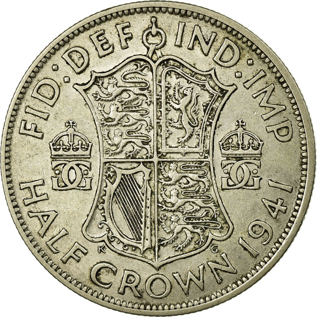 Coin, Great Britain, George VI, 1/2 Crown, 1941, EF(40-45), Silver, KM:856