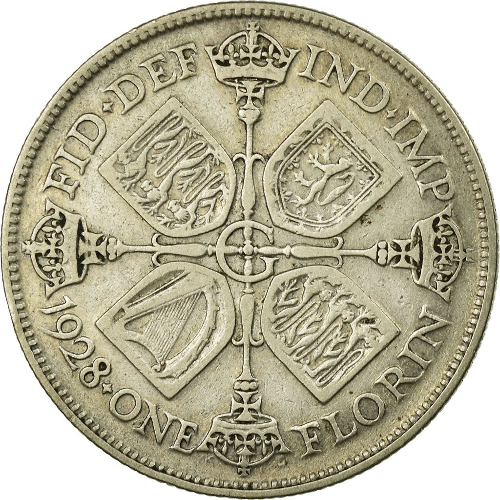 Coin, Great Britain, George V, Florin, Two Shillings, 1928, VF(30-35), Silver