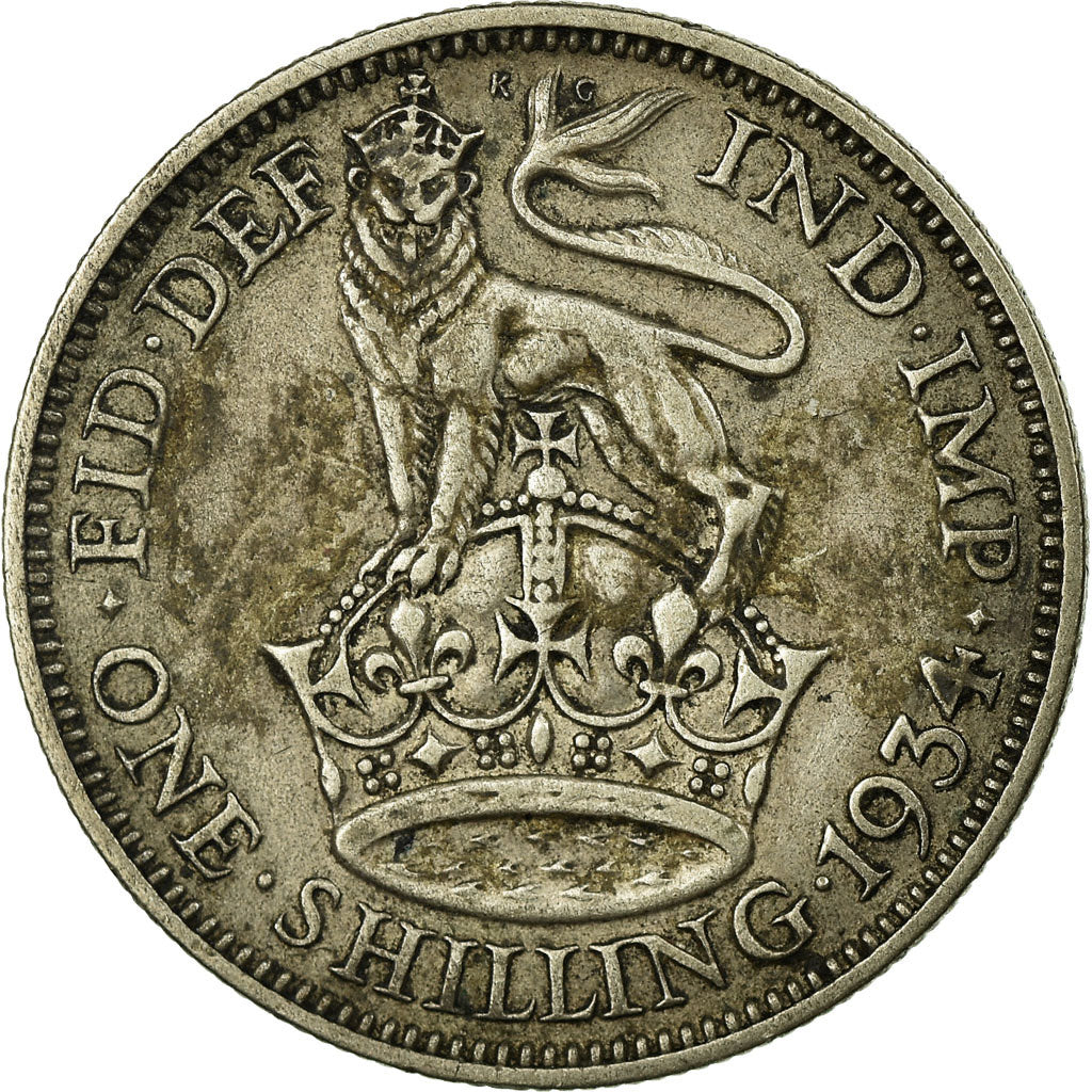 Coin, Great Britain, George V, Shilling, 1934, VF(30-35), Silver, KM:833
