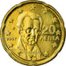 Grécia, 20 Euro Cent, 2007, MS(63), Latão, KM:212