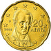 Grécia, 20 Euro Cent, 2008, MS(63), Latão, KM:212