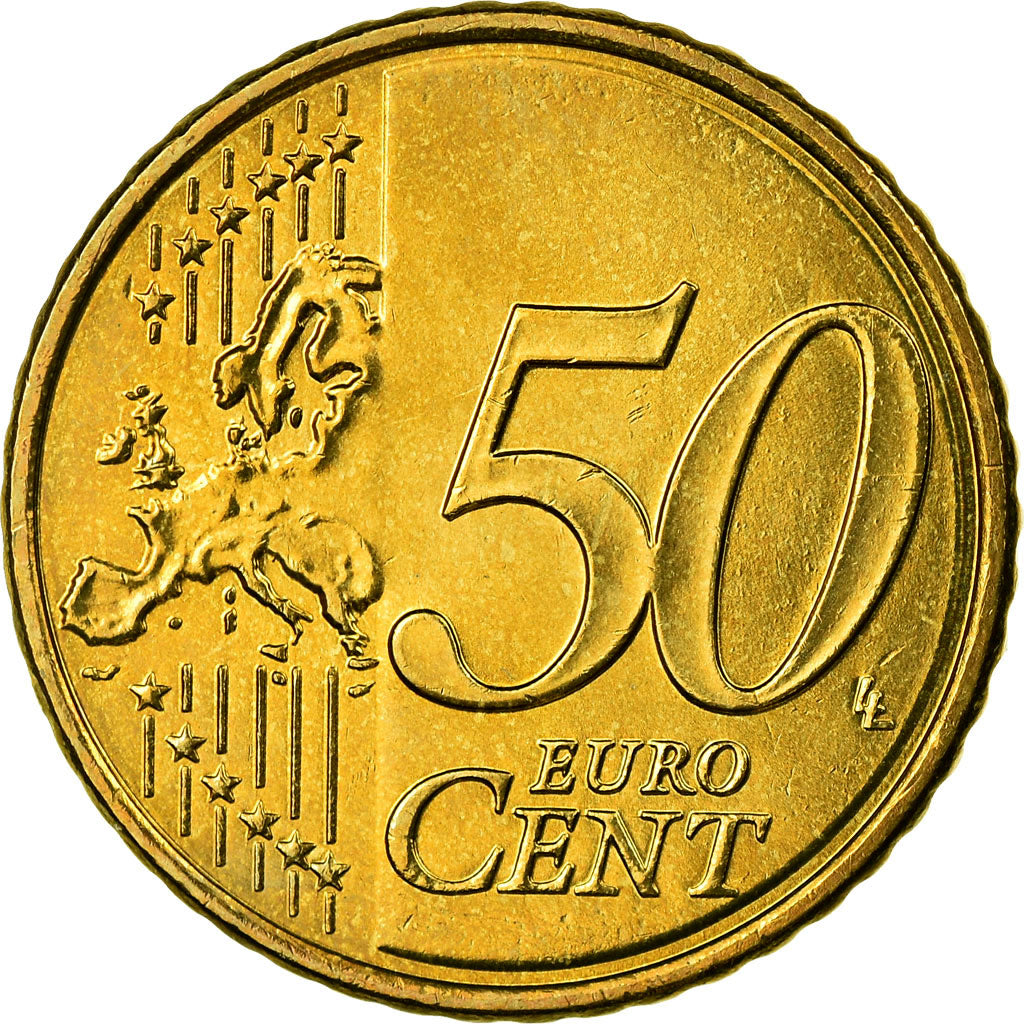 Grecia, 50 Euro Cent, 2008, SPL, Ottone, KM:213