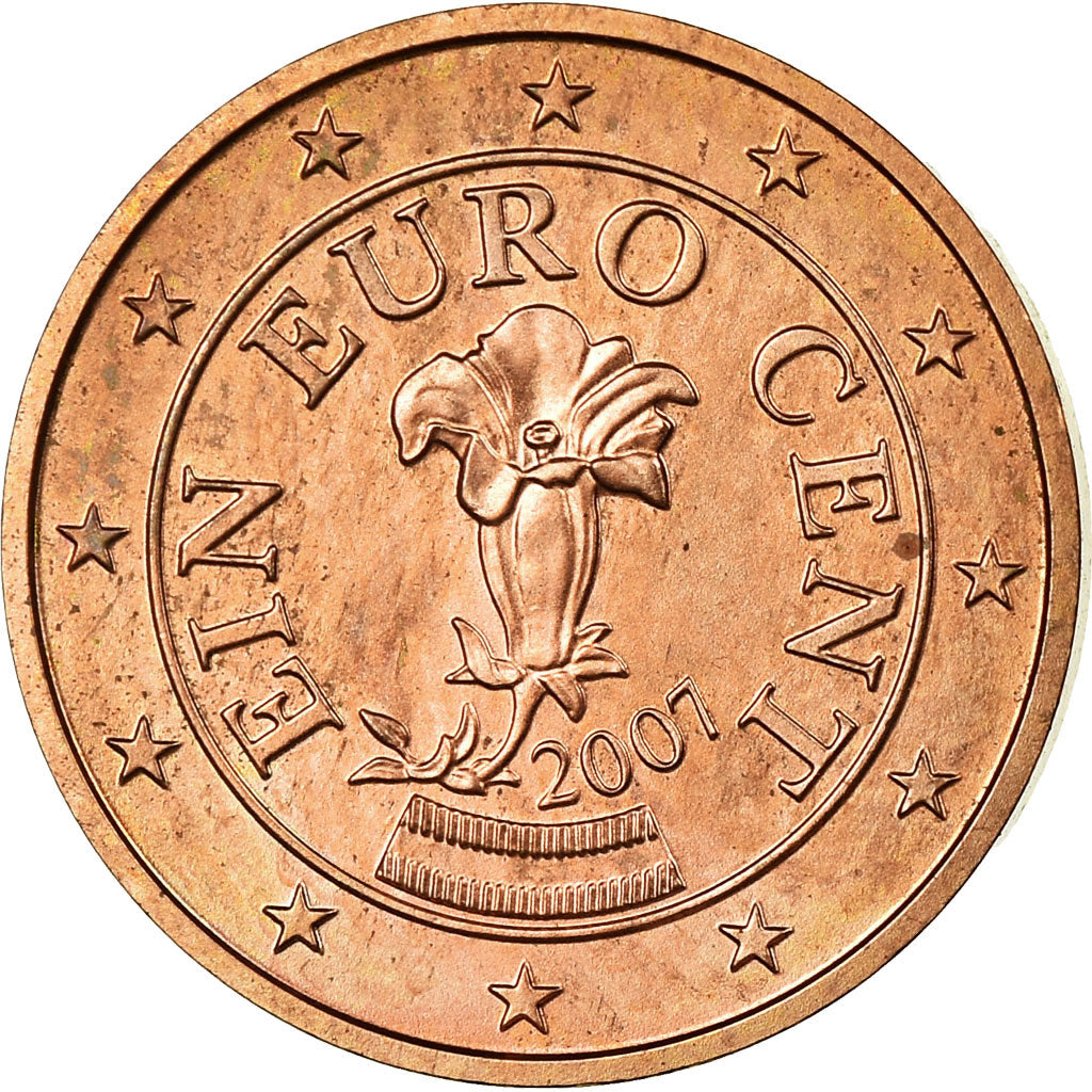 Oostenrijk, Euro Cent, 2007, UNC-, Copper Plated Steel, KM:3082