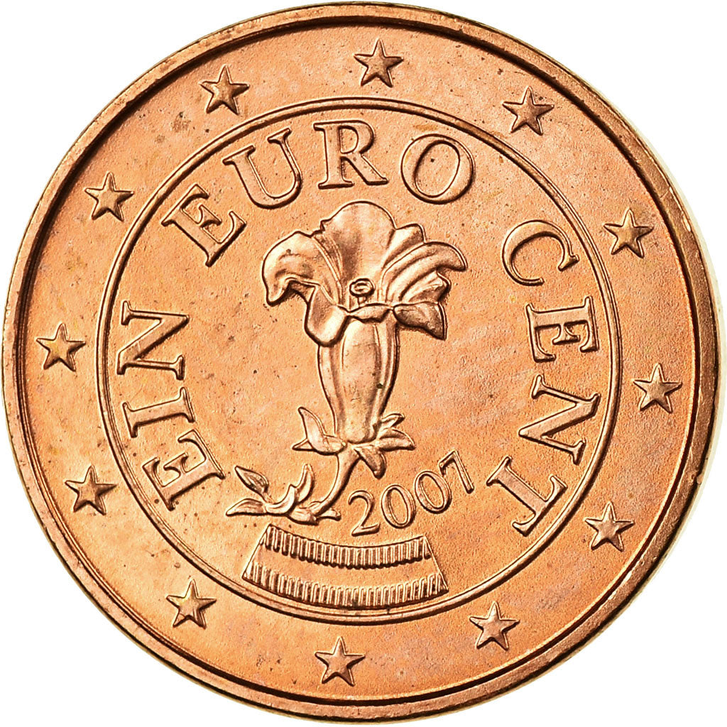 Austria, Euro Cent, 2007, MS(63), Copper Plated Steel, KM:3082