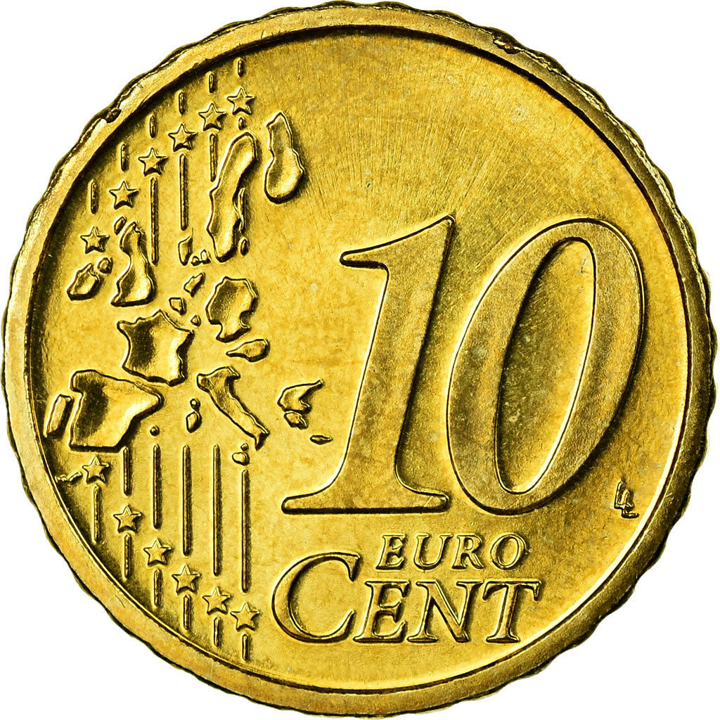 Áustria, 10 Euro Cent, 2007, MS(63), Latão, KM:3085