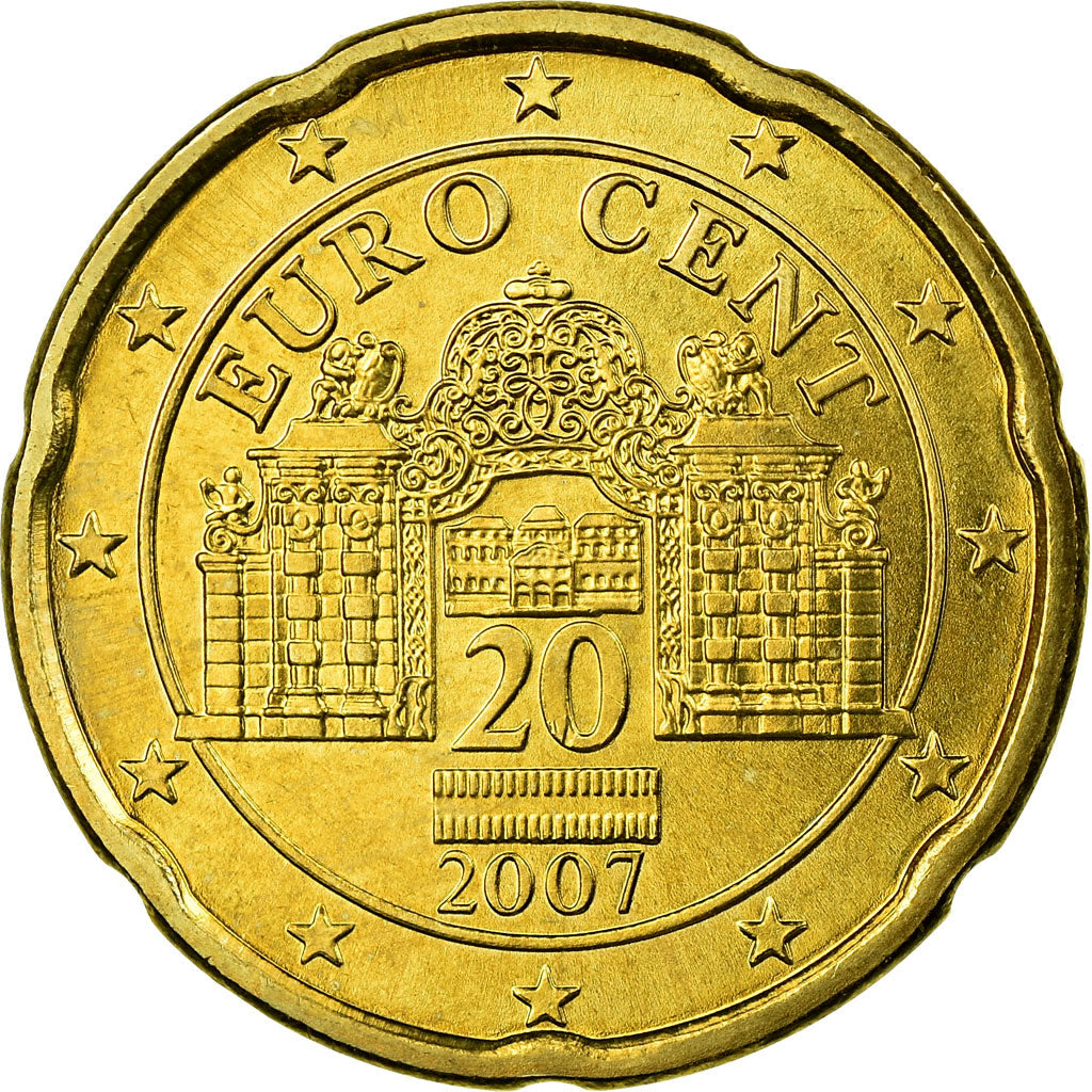 Austria, 20 Euro Cent, 2007, SPL, Ottone, KM:3086