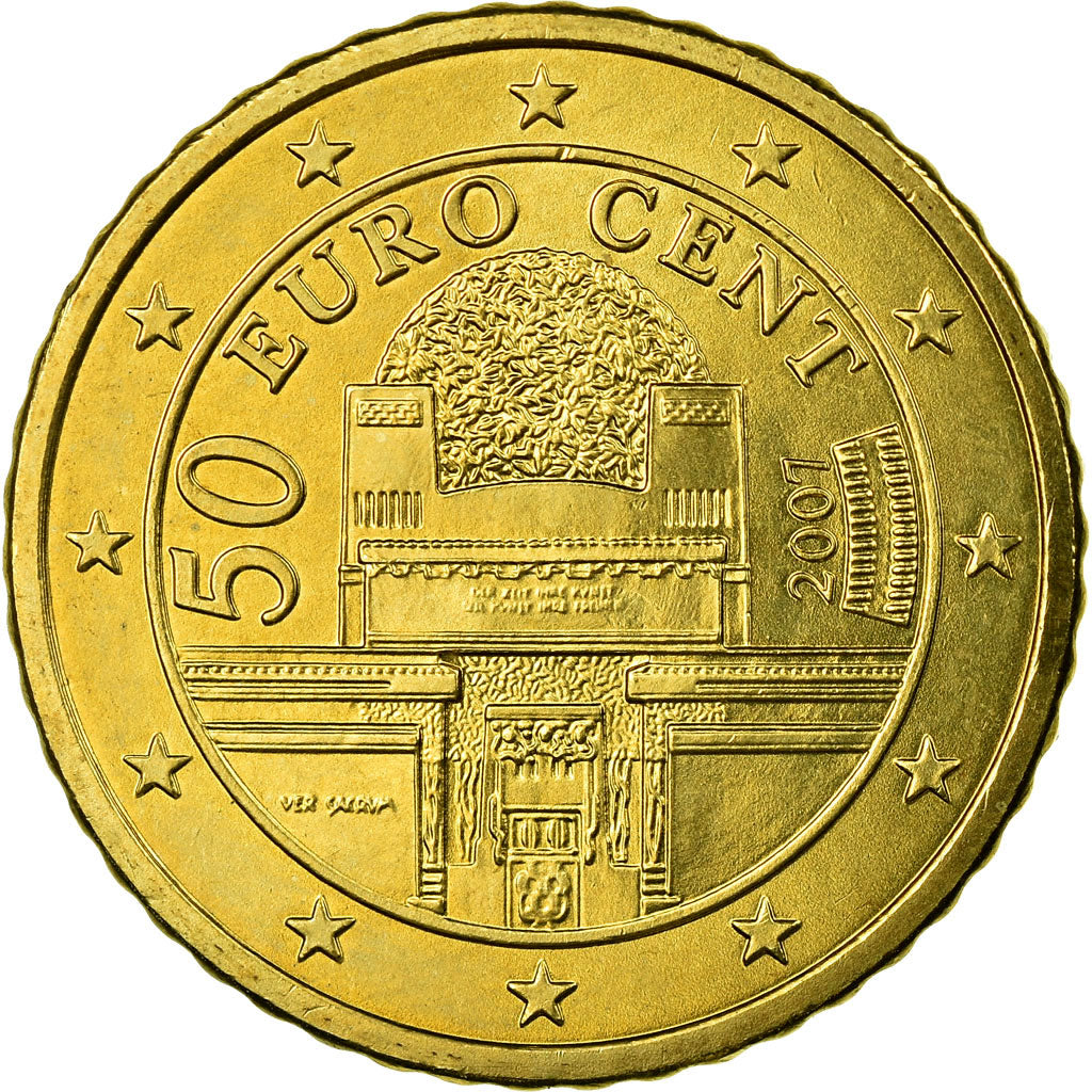 Österreich, 50 Euro Cent, 2007, UNZ, Messing, KM:3087