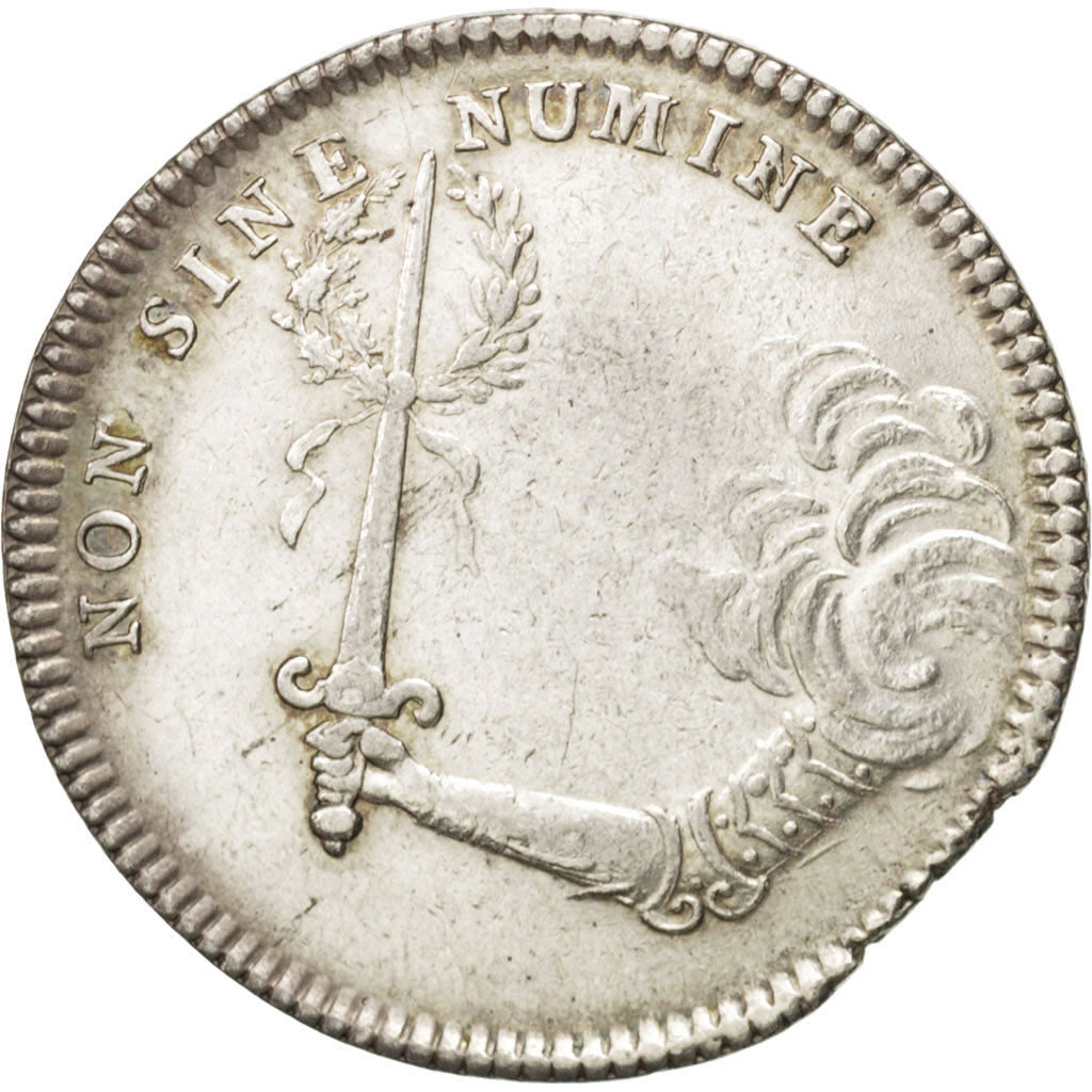 France, Justice, Token, AU(50-53), Silver, 28, Feuardent #1659., 7.50