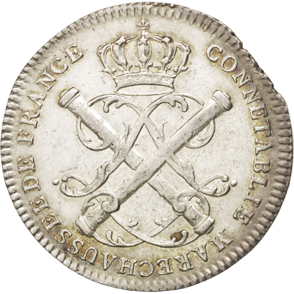 France, Justice, Token, AU(50-53), Silver, 28, Feuardent #1659., 7.50