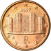 Itália, Euro Cent, 2007, MS(63), Aço Cromado a Cobre, KM:210