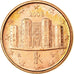 Itália, Euro Cent, 2008, MS(63), Aço Cromado a Cobre, KM:210