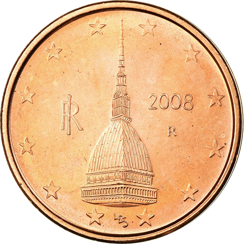 Italy, 2 Euro Cent, 2008, MS(63), Copper Plated Steel, KM:211