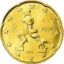 Italien, 20 Euro Cent, 2008, UNZ, Messing, KM:248