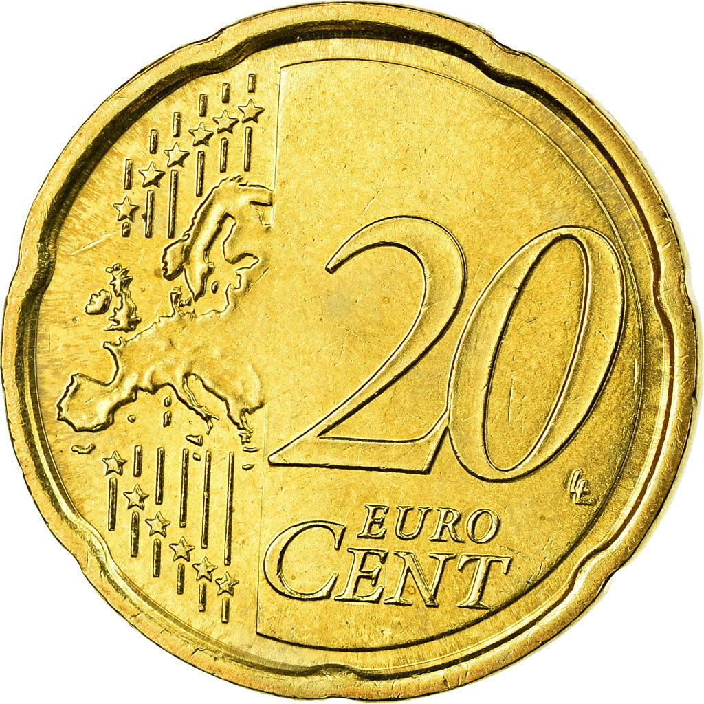 Italien, 20 Euro Cent, 2008, UNZ, Messing, KM:248