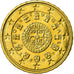 Portugal, 10 Euro Cent, 2007, MS(63), Brass, KM:743