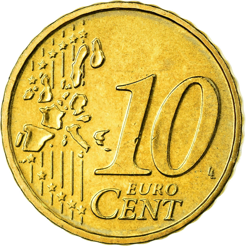 Portugal, 10 Euro Cent, 2007, MS(63), Brass, KM:743