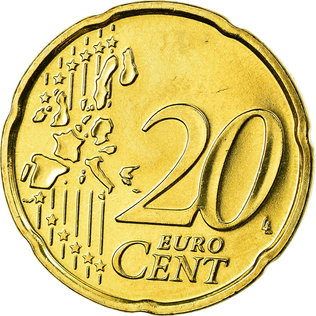 Portogallo, 20 Euro Cent, 2007, SPL, Ottone, KM:744