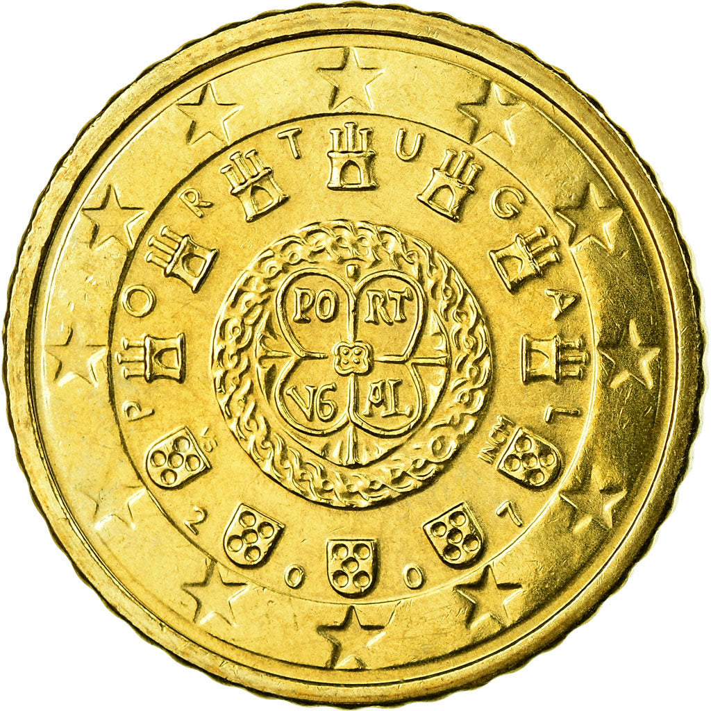 Portugal, 50 Euro Cent, 2007, MS(63), Brass, KM:745