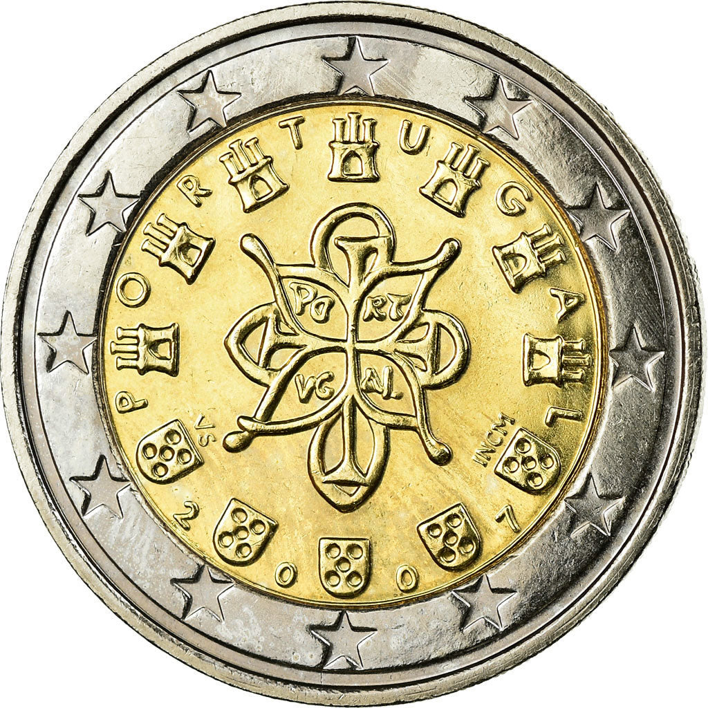 Portugal, 2 Euro, 2007, MS(63), Bi-Metallic, KM:747
