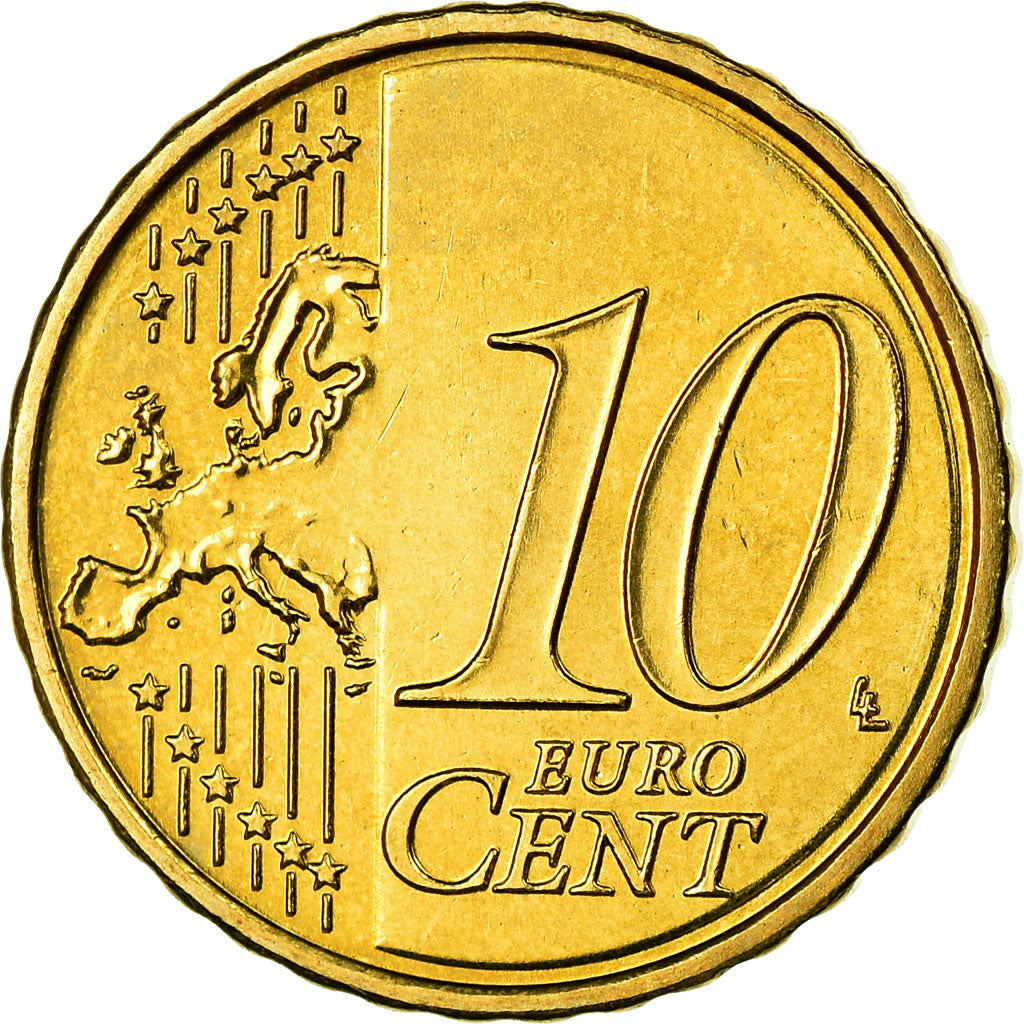 Portogallo, 10 Euro Cent, 2008, SPL, Ottone, KM:763