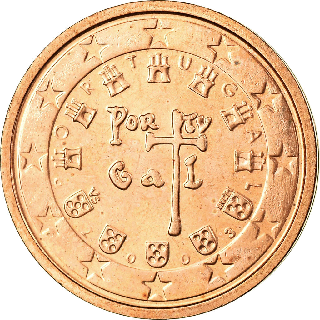 Portugal, 2 Euro Cent, 2003, MS(63), Copper Plated Steel, KM:741