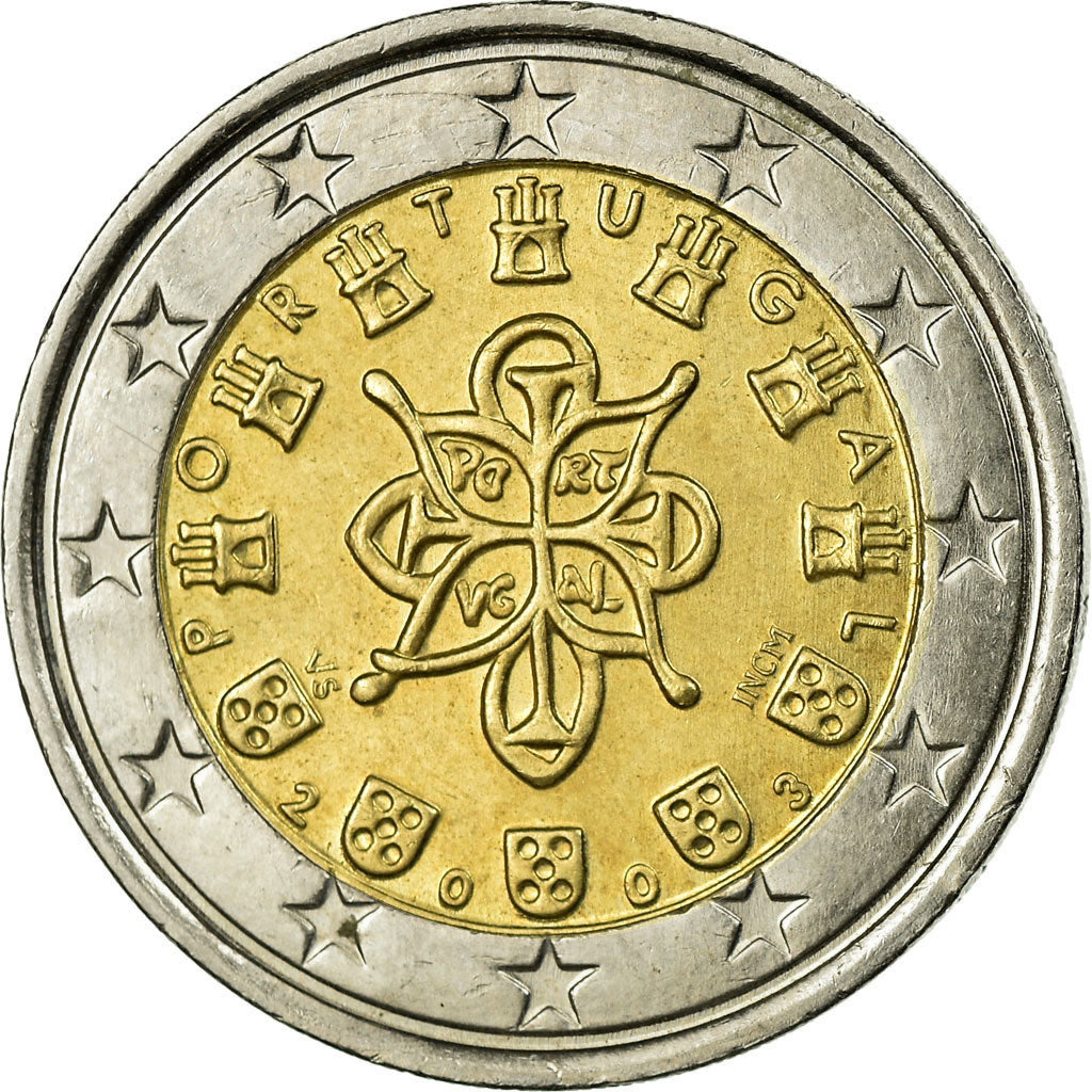Portugal, 2 Euro, 2003, MS(63), Bi-Metallic, KM:747