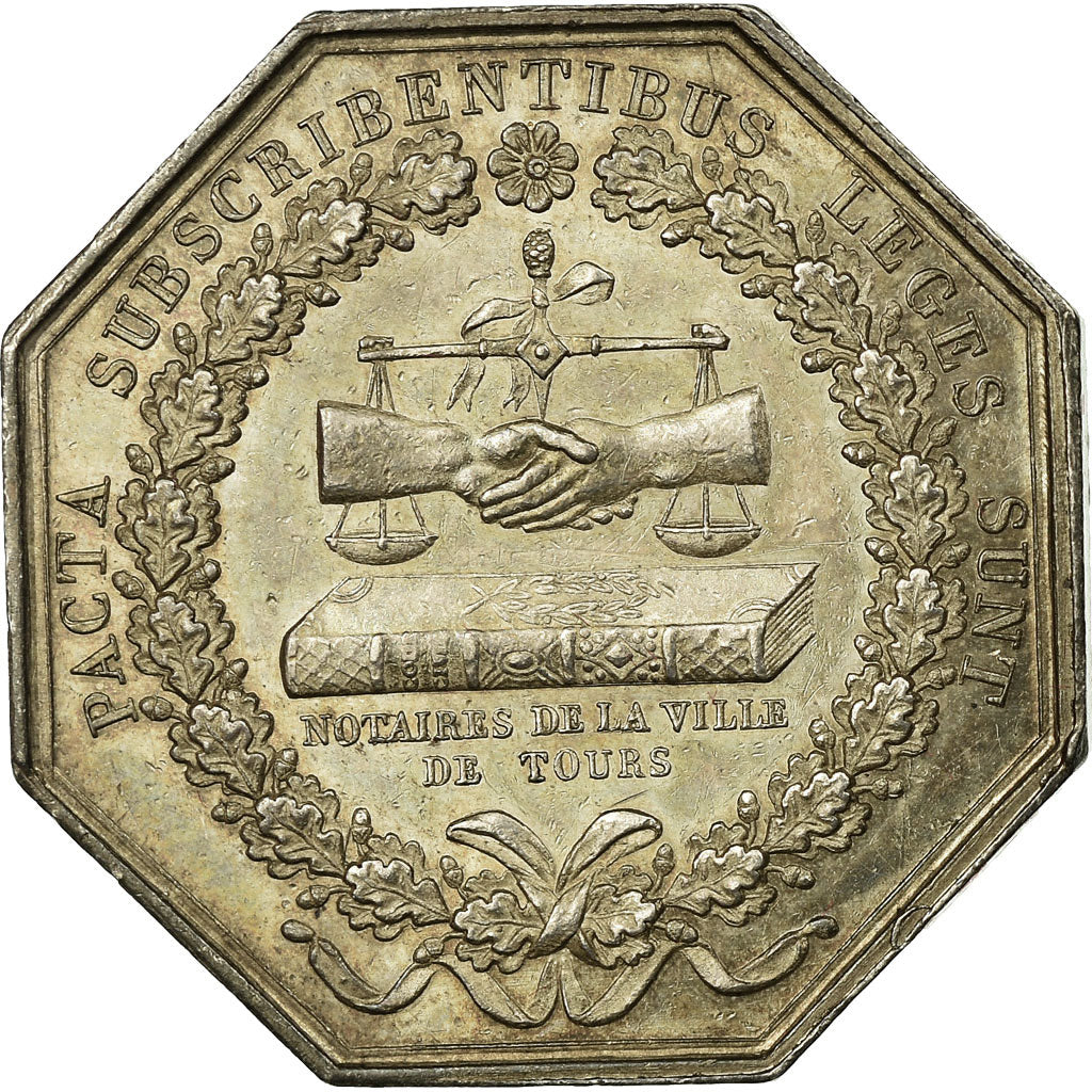 France, Token, Notaires de la Ville de Tours, Silver, MS(60-62), Lerouge:404