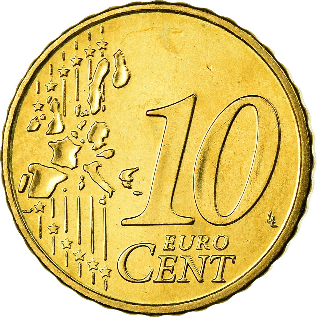 Portogallo, 10 Euro Cent, 2005, SPL, Ottone, KM:743