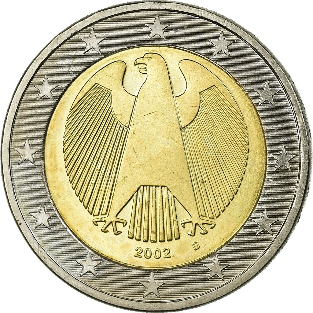 GERMANY - FEDERAL REPUBLIC, 2 Euro, 2002, MS(63), Bi-Metallic, KM:214