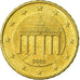 GERMANY - FEDERAL REPUBLIC, 10 Euro Cent, 2002, EF(40-45), Brass, KM:210