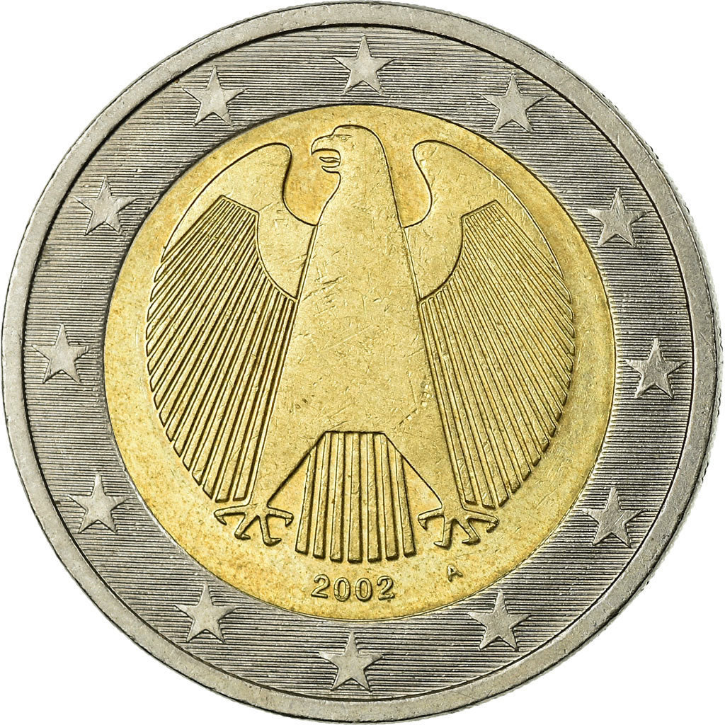 GERMANIA - REPUBBLICA FEDERALE, 2 Euro, 2002, BB, Bi-metallico, KM:214