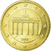 GERMANY - FEDERAL REPUBLIC, 50 Euro Cent, 2002, MS(63), Brass, KM:212
