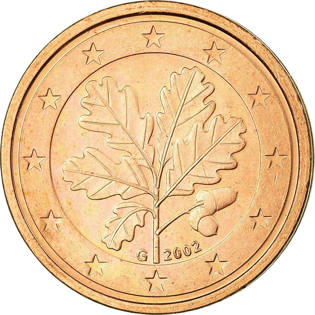 GERMANY - FEDERAL REPUBLIC, 2 Euro Cent, 2002, MS(63), Copper Plated Steel