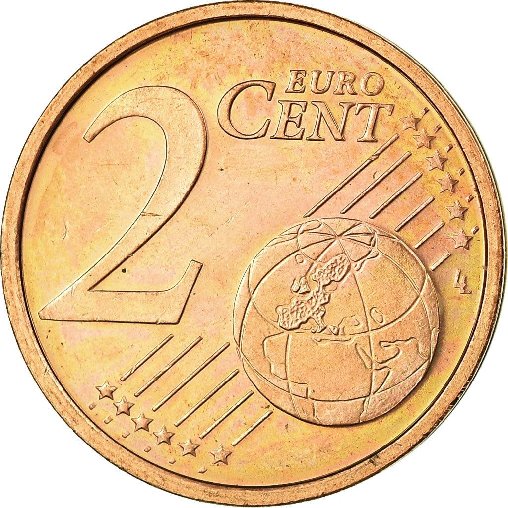 GERMANY - FEDERAL REPUBLIC, 2 Euro Cent, 2002, MS(63), Copper Plated Steel