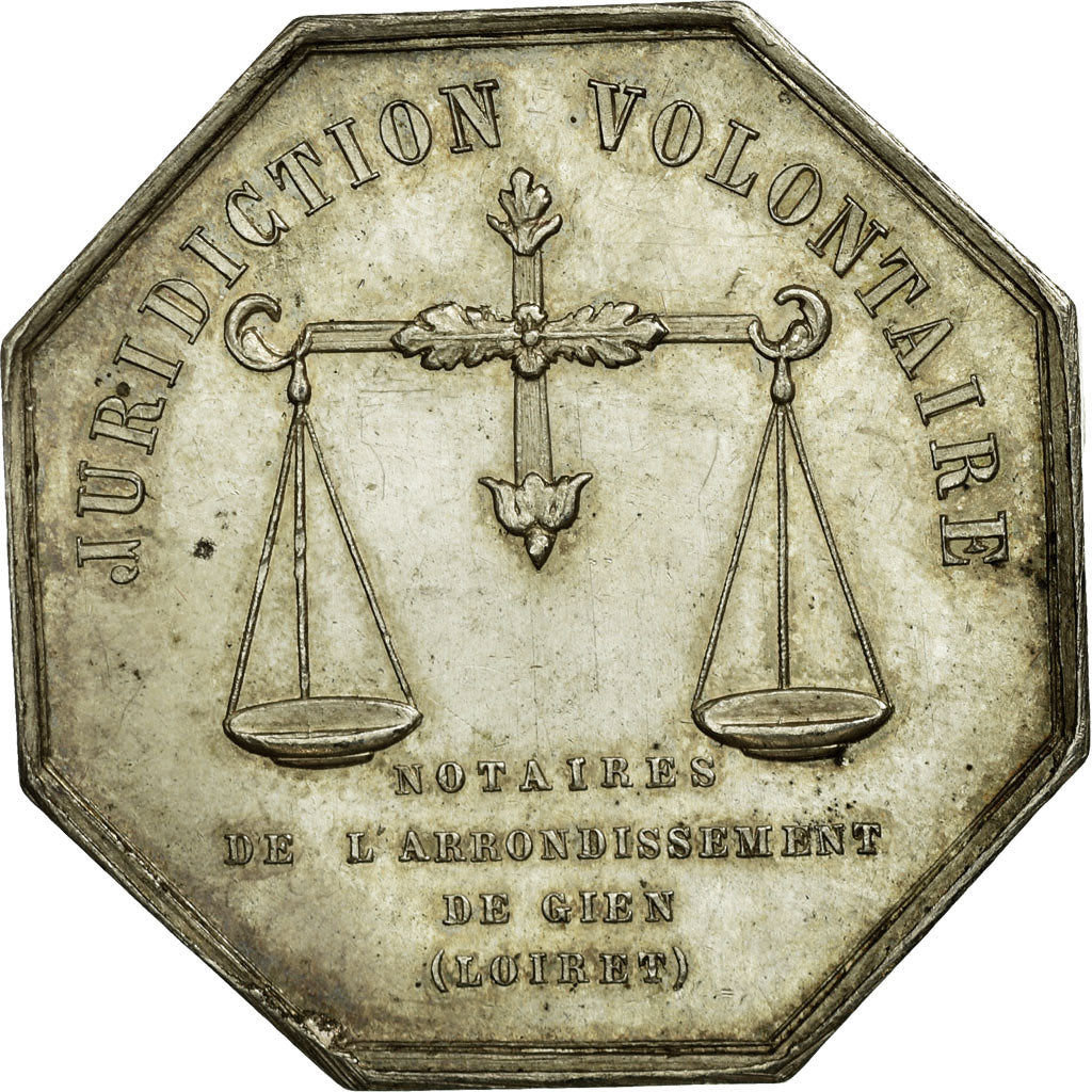 France, Token, Notary, MS(63), Silver, Lerouge:145a.