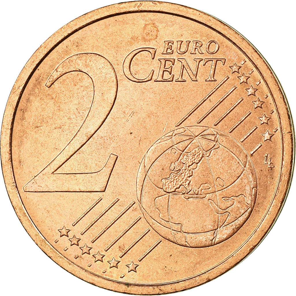 GERMANY - FEDERAL REPUBLIC, 2 Euro Cent, 2002, MS(63), Copper Plated Steel
