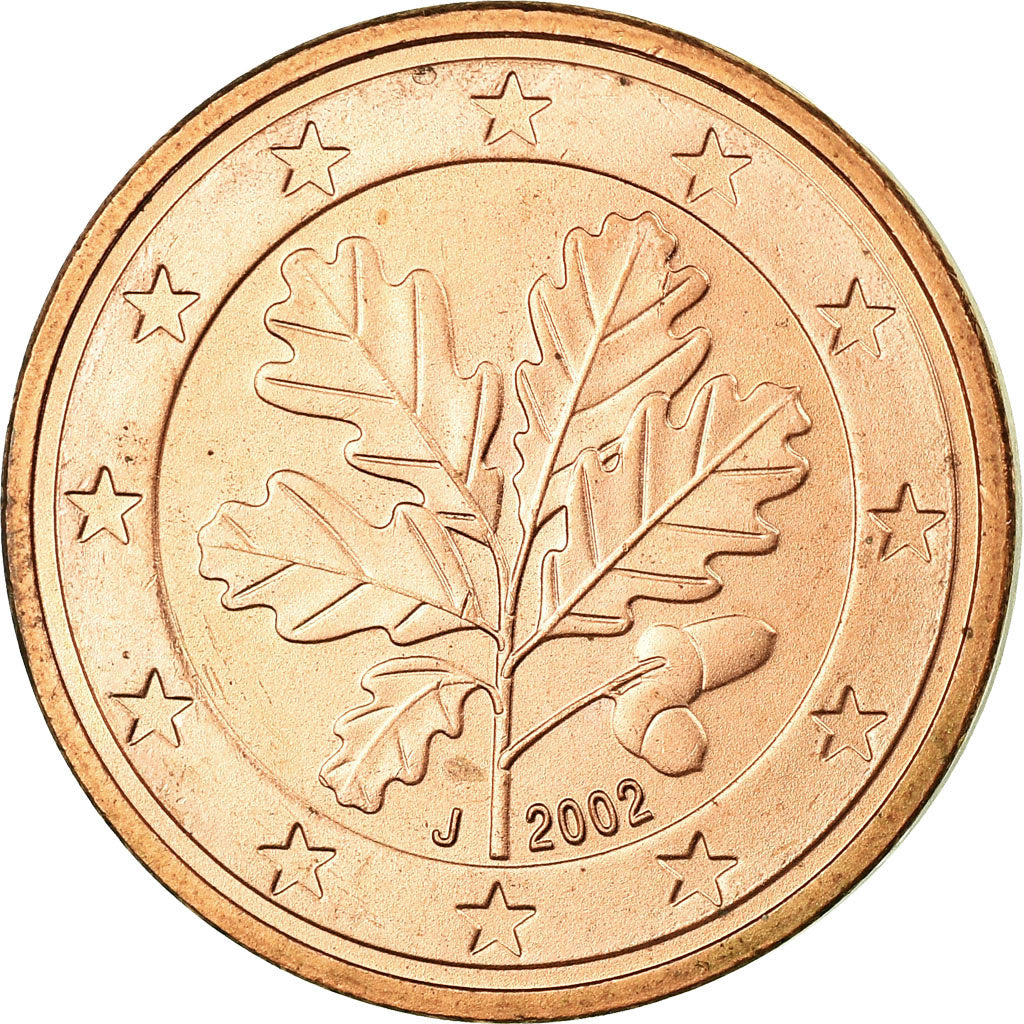 GERMANIA - REPUBBLICA FEDERALE, 5 Euro Cent, 2002, SPL, Acciaio placcato rame