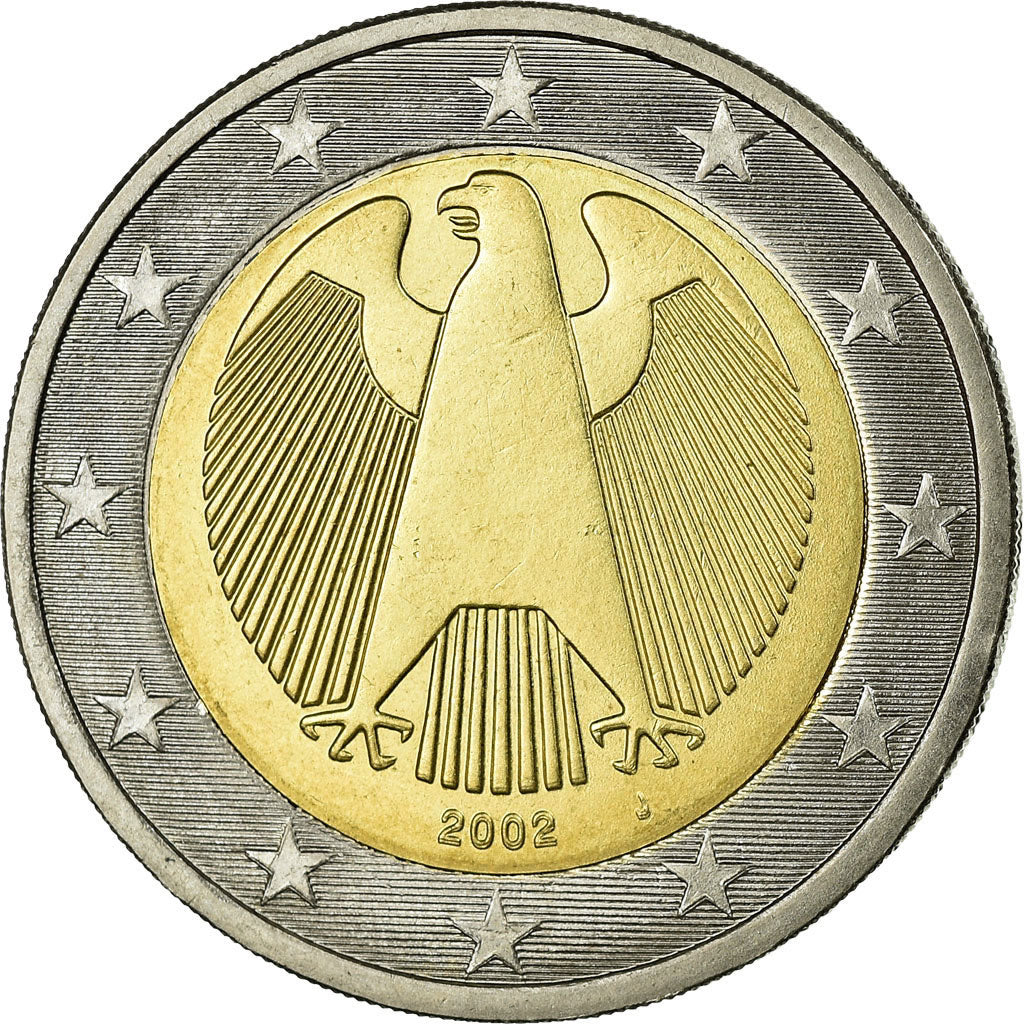 GERMANY - FEDERAL REPUBLIC, 2 Euro, 2002, MS(63), Bi-Metallic, KM:214
