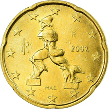 Italy, 20 Euro Cent, 2002, MS(63), Brass, KM:214