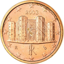 Italy, Euro Cent, 2003, MS(63), Copper Plated Steel, KM:210