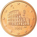 Italy, 5 Euro Cent, 2003, MS(63), Copper Plated Steel, KM:212