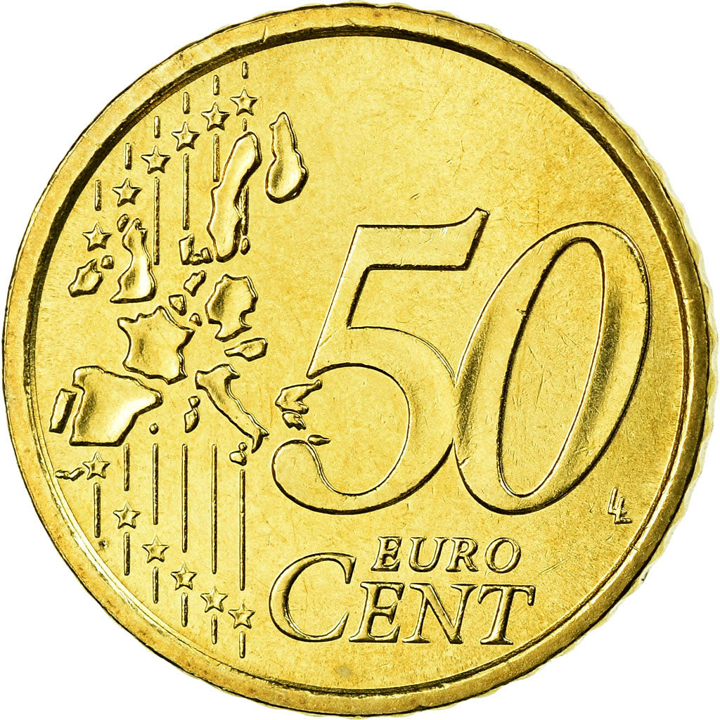 Włochy, 50 Euro Cent, 2003, Rome, MS(63), Mosiądz, KM:215
