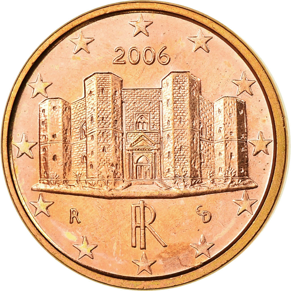 Itália, Euro Cent, 2006, MS(63), Aço Cromado a Cobre, KM:210