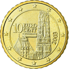 Austria, 10 Euro Cent, 2003, SC, Latón, KM:3085